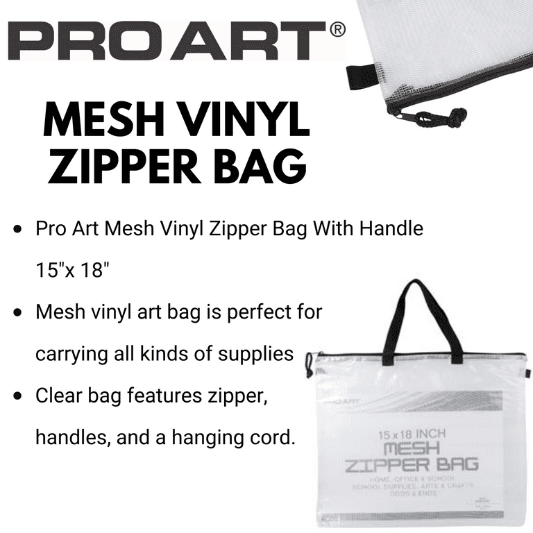 5pcs Mesh Zipper Bag Cross Stitch Mesh Zipper Pouch 13.19x9.45in (5 Colours)