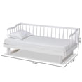 thumbnail image 3 of Bowery Hill White Wood Expandable Twin to King Size Spindle Daybed, 3 of 12