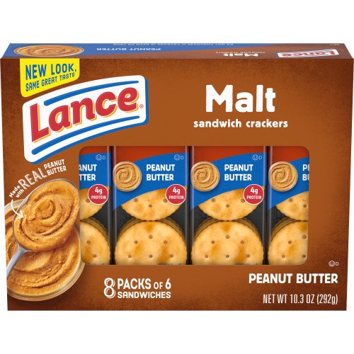 Lance Sandwich Crackers, Malt with Peanut Butter, 8 Ct Box Walmart