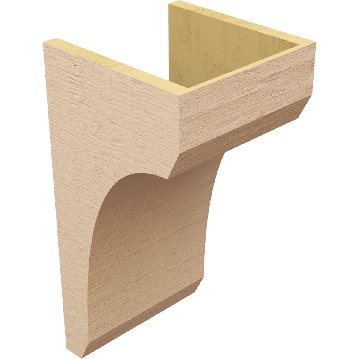 11"W x 11"D x 22"H Wide Legacy Rough Cedar Woodgrain TimberThane Corbel, Primed Tan