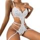 thumbnail image 1 of Ropa Interior Sin Entrepierna Para Mujeres Sujetador Transparente De Encaje Disfraces Eróticos Femeninos Body De Peluche Profundo V Lencería Sexy, 1 of 4