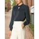 thumbnail image 2 of AllegK Dde San Patricio profesional Blusas de gade manlarcon cuello alto elegante pamujer Azul marino XS, 2 of 6