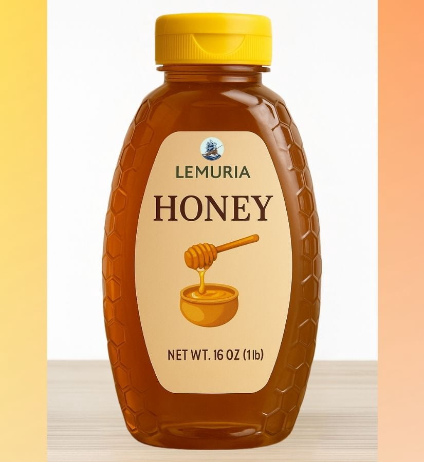 Lemuria - Pure Natural Honey – Raw Honey – 1 Lb Squeeze Bottle