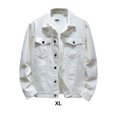thumbnail image 3 of kurtrusly Denim Jacket For Men Easy To Match With Any Outfit Jackets For Men Autumn Jacket Jacket Coat Coats white XL, 3 of 6
