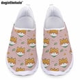 thumbnail image 1 of Zapatos planos informales de verano para mujer con diseño de estampado de cachorros de Doginthehole, zapatos de malla ligeros y transpirables para enfermería hospitalaria, 1 of 5