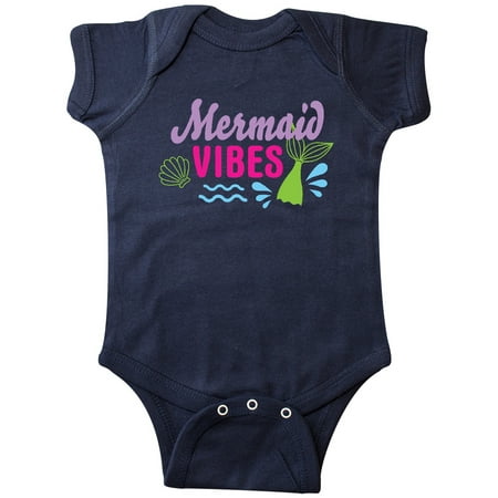 

Inktastic Mermaid Vibes with Tail and Seashell Gift Baby Girl Bodysuit