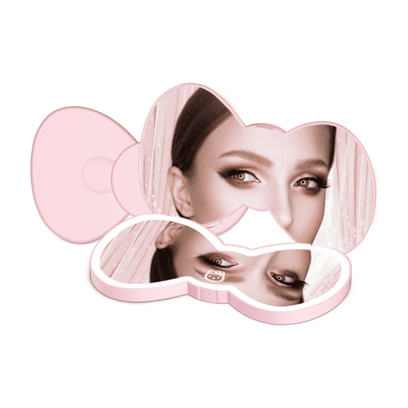 Impressions Vanity Hello Kitty Bow LED Compact Mirror with Slide Down Auto Shut off (Large)