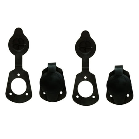 TIERPOP 4Pcs Rubber Flush Mount Fishing Boats Rod Holder Caps Cover Small Caps & Gasket