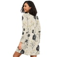 thumbnail image 2 of FORMRS Womens Long Sleeve Nightgowns Crew Neck Sleep Shirt Soft Pajamas Sizes S-3XL, Small Black Flowers, 2 of 8