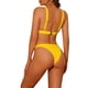 thumbnail image 3 of Conjuntos de bikini de triángulo de 2 piezas para mujer, con anillo, tirantes anchos ajustables, cierre en la espalda, trajes de baño acanalados, tamaño X-Small, color amarillo, 3 of 5