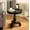Black#0, variant on 26" Round Gray Wood Pedestal Side Table with Scrolled Legs, Traditional End Table for Living Room