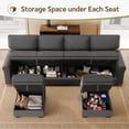 thumbnail image 3 of Marrber 102.4” 6-Piece Modular Sectional Storage Sofa Reversible U-Shaped Couch with Ottomans for Living Room, Dark Gray, 3 of 8