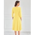 thumbnail image 4 of Vestido midi GRACE KARIN de manga 3/4, casual y fluido con bolsillo, 4 of 6