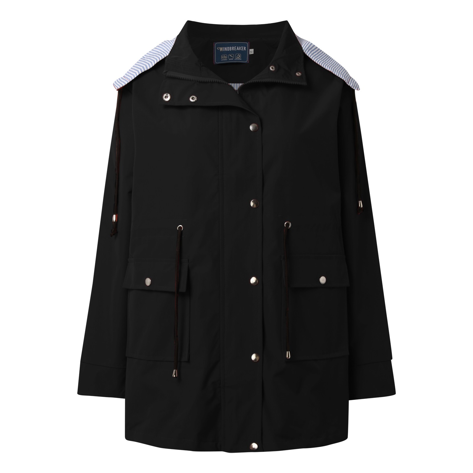 Veste Longue Imperméable Femme Avec Capuche – Trench Coat Style Sportif, Coupe-vent, Zippée, Pour Extérieur