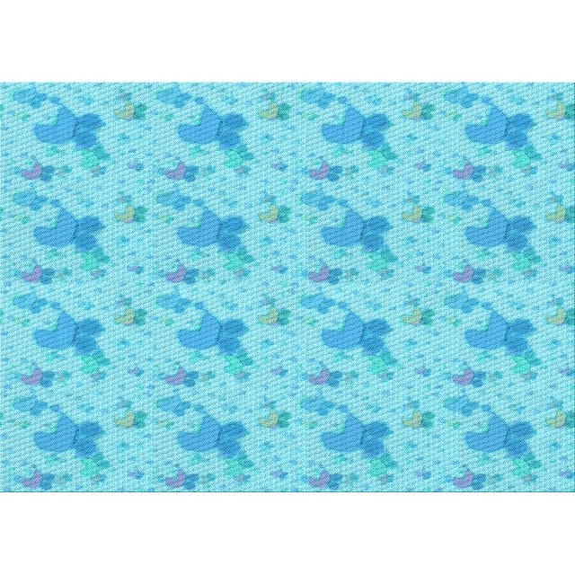 Ahgly Company Machine Washable Indoor Rectangle Transitional Bright Turquoise Blue Area Rugs, 5' x 8'