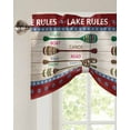 thumbnail image 3 of Tie Up Valance Curtain for Kitchen, Summer Lake Rules Paddle Rod Pocket Short Curtains Adjustable Tie-Up Shade Valances, Farm Wood Grain Red Maroon Window Treatment for Bathroom Living Room Bedroom, 3 of 7