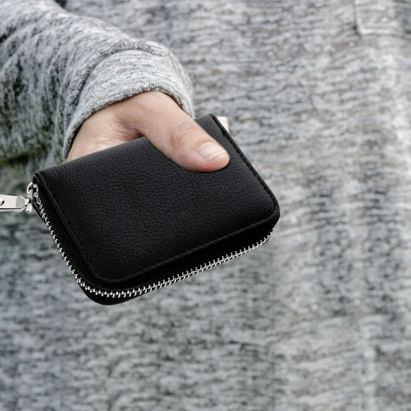 KONTONTY Multifunctional Change Purse Black Durable with Multiple Slots