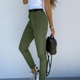 thumbnail image 6 of Ediodpoh Women Workout Casual Pants High Waist Solid Color Fitness Pocket Leggings Cropped Womens Pants Army Green XXL, 6 of 9