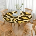 thumbnail image 3 of Gold and Brown Of Leopard Print Round Fitted Tablecloth with Elastic Edge,Dining Table Cover Waterproof,Outdoor Round Tablecloth for Camping,Dining,Indoor and Outdoor, 3 of 7