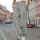 thumbnail image 4 of Pantalones De Chándal Básicos Pantalones de chándal básicos para mujer con cordón de algodón suelto para uso diario (gris XXL) Cgtredaw para Mujer Gris T S, 4 of 6