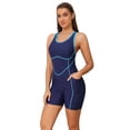 thumbnail image 1 of Charmo Womens Color Blocked One Piecec Swimsuits Boyleg Unitard Swimwear with Pockets, 1 of 7