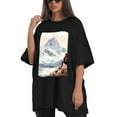 thumbnail image 4 of Plus Size Shirt for Women Black Tops for Women Short Sleeves Shirt for Women T Shirt Crewneck Shirt for Women XL, 4 of 5