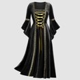thumbnail image 3 of Robe Chemise Irlandaise à Manches Trompette et Corset Robe Gothique Traditionnelle pour Halloween, 3 of 4
