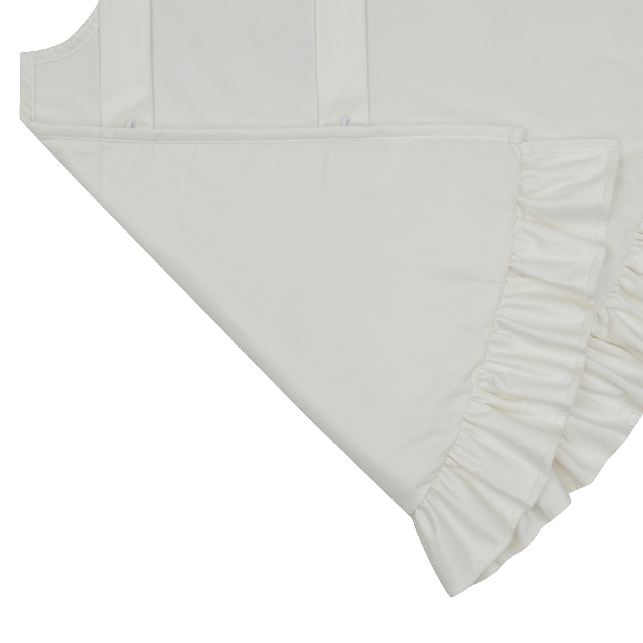 My Texas House Ruffle Velvet Christmas Tree Skirt, Ivory, 52"