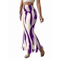 thumbnail image 2 of Women'S Ruched Bodycon Maxi Skirt High Waisted Fishtail Pencil Long Skirts Fall Purple XL, 2 of 5