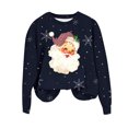 thumbnail image 4 of Amzcrzy Sweat-Shirt pour Femmes Noël Col Rond Imprimé Ample Chandail Manches Longues Sans Capuche Chandails en Molleton de Noël Manches Longues pour Femmes Chandail TG, 4 of 4