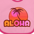 thumbnail image 4 of Inktastic Pink Aloha Palm Girls Baby Bib, 4 of 4
