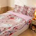 thumbnail image 2 of Erosebridal Cute Ghost Pumpkin Zipper Full Size Comforter Sets with Fitted Sheet and 2 Pillowcases, Happy Halloween Zipper Bedding Set for Boys Girls, Lavender Orange, Pink Reversible, 2 of 7