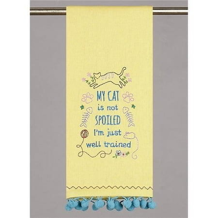 

Peking Handicraft 04TG296C 15 x 22.5 in. Spoiled Cat Embroidered Pom Pom Kitchen Towel - Pack of 4