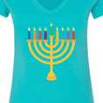 thumbnail image 4 of Inktastic Hanukkah Menorah Candles Women's V-Neck T-Shirt, 4 of 5