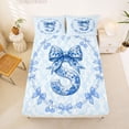 thumbnail image 5 of Erosebridal Vintage Initial Letter S Queen Sheet Sets,Kawaii Bowtie Cute Bows Bed Set For Girls Kids 4pcs, 5 of 6