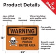 thumbnail image 2 of Keep Out Poison Baited Area OSHA WARNING Aluminum Sign 24 Inch x 18 Inch - 5 Pack, 2 of 8