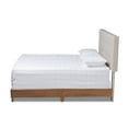 thumbnail image 2 of Baxton Studio Taida King Size Light Beige Upholstered Walnut Bed, 2 of 10