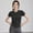 Black, variant on Women Short Sleeves Shirts Versatile Slim-Fit Solid Color Yoga Runners Quick-Dry for T-Shirt Top S-XL