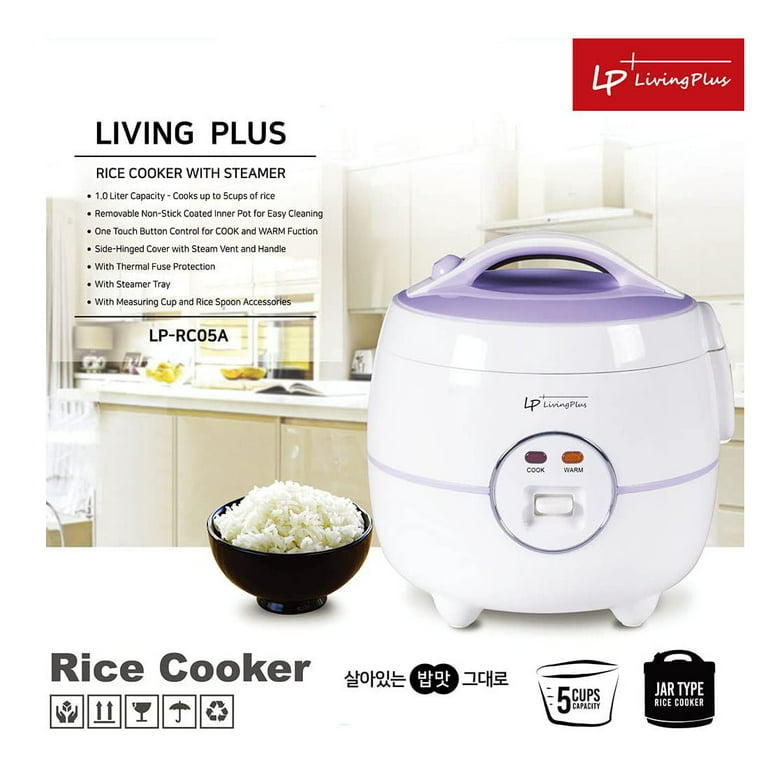 LP LIVING PLUS Electric Rice Cooker, Non stick, One Touch Button