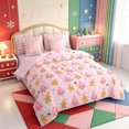 thumbnail image 2 of Manfei Xmas Boho Farm Animal Cow 7pcs Queen Bedding,Whimsical Pine Cone Bedding Comforter Set Queen,Pink Reversible, 2 of 7