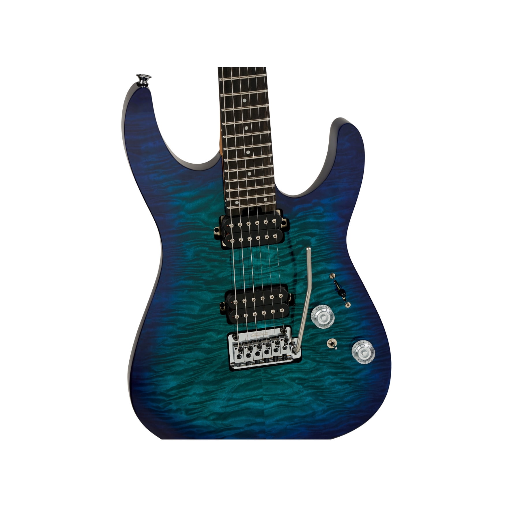 Charvel Pro-Mod Plus DK24 HH 2PT 6-String Electric Guitar with Ebony Fingerboard and Quilt Maple Top (Chlorine Burst)