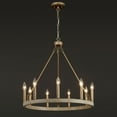 thumbnail image 3 of ACROMA  9 - Light Modern Farmhouse Wagon Wheel Chandelier-UL - N/A French Ash & Brass Gold Brushed, Satin Brass, 3 of 5