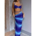 thumbnail image 4 of Women'S 2 Piece Sets Summer Beach Sexy- Ruched Backless - Top and Cut Out Skirt Night Out Dress Blue M, 4 of 7