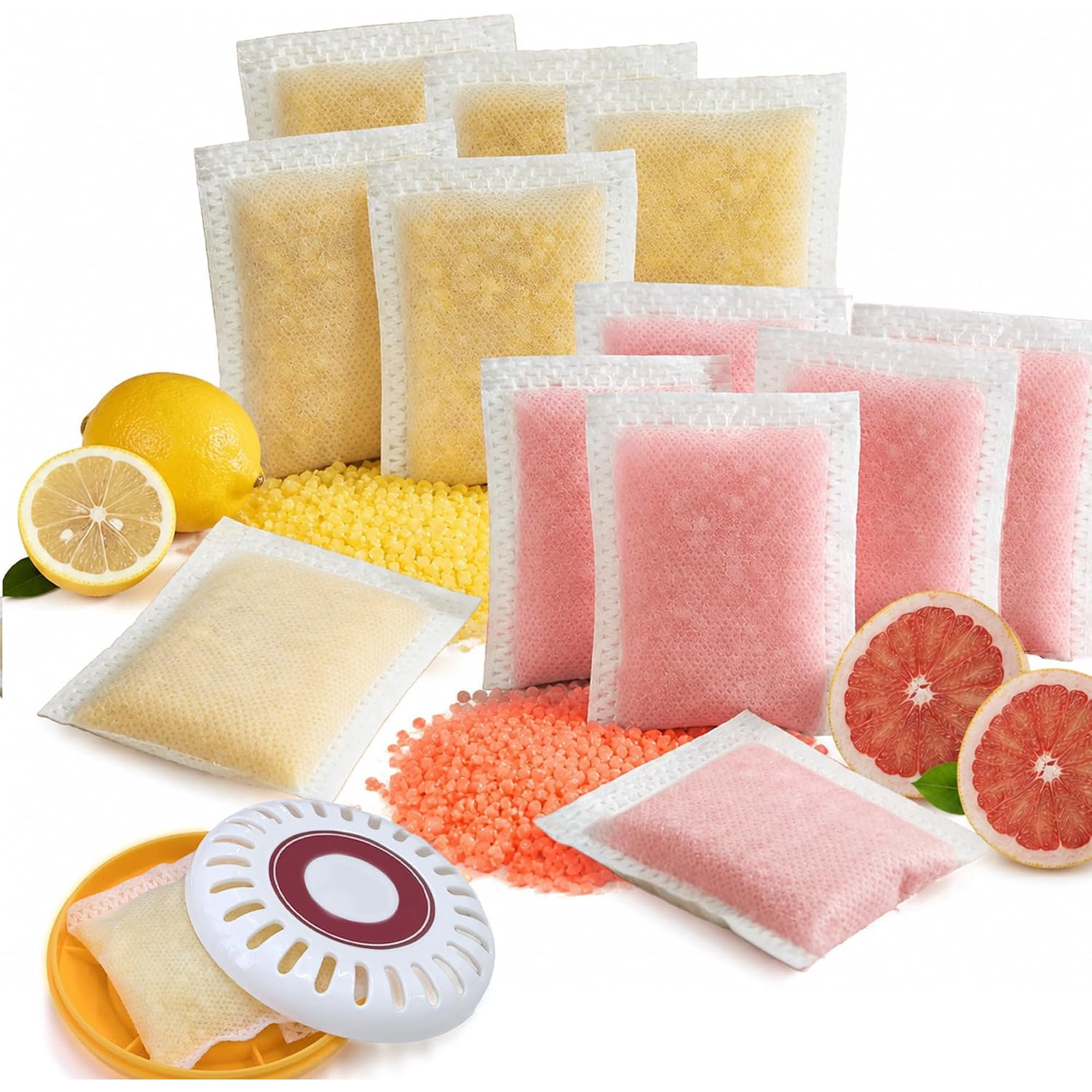 xcivi 12 Pack Odor Eliminator Refills, Diaper Pail Deodorizer Replacement for Munchkin Diaper Pails, 6 Grapefruit & 6 Lemon Flavor
