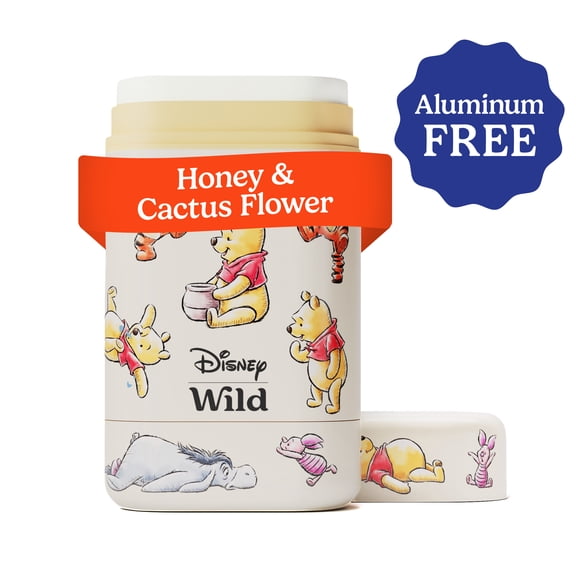 Wild Refillable Deodorant Starter Pack - Aluminum Free. Winnie The Pooh Case   Honey & Cactus Refill, for Women and Men, 1.4oz