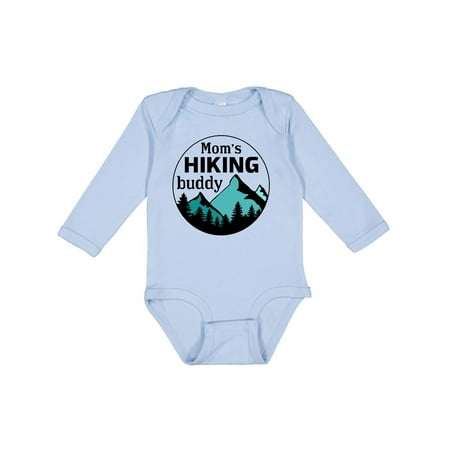

Inktastic Mom s Hiking Buddy with Mountains and Trees Boys or Girls Long Sleeve Baby Bodysuit