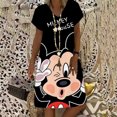 thumbnail image 3 of Elegante vestido de fiesta de playa para mujer 2024 Disney Minnie Mickey Mouse vestido de verano bohemio moda casual cuello en V vestidos midi, 3 of 5