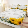 thumbnail image 3 of jejeloiu Rustic Plant Sunflower Twin Sheet Sets,Country Farmhouse Lodge Bedding For Girls Kids 3 Pieces, 3 of 7