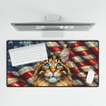 thumbnail image 4 of Patriotic Maine Coon Stained Glass Portrait American Flag Desk Mat Full Keyboard Mouse Pad Cat Lover Kitten Owner Gifts Large Mousepad - 01010, 4 of 5