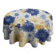 thumbnail image 4 of Pioneer Flower Floral Print Pattern Round Tablecloth 60"x60",Wrinkle Wipeable Table Cloth for Kitchen Dining Room Picnic Patio Party, 4 of 6